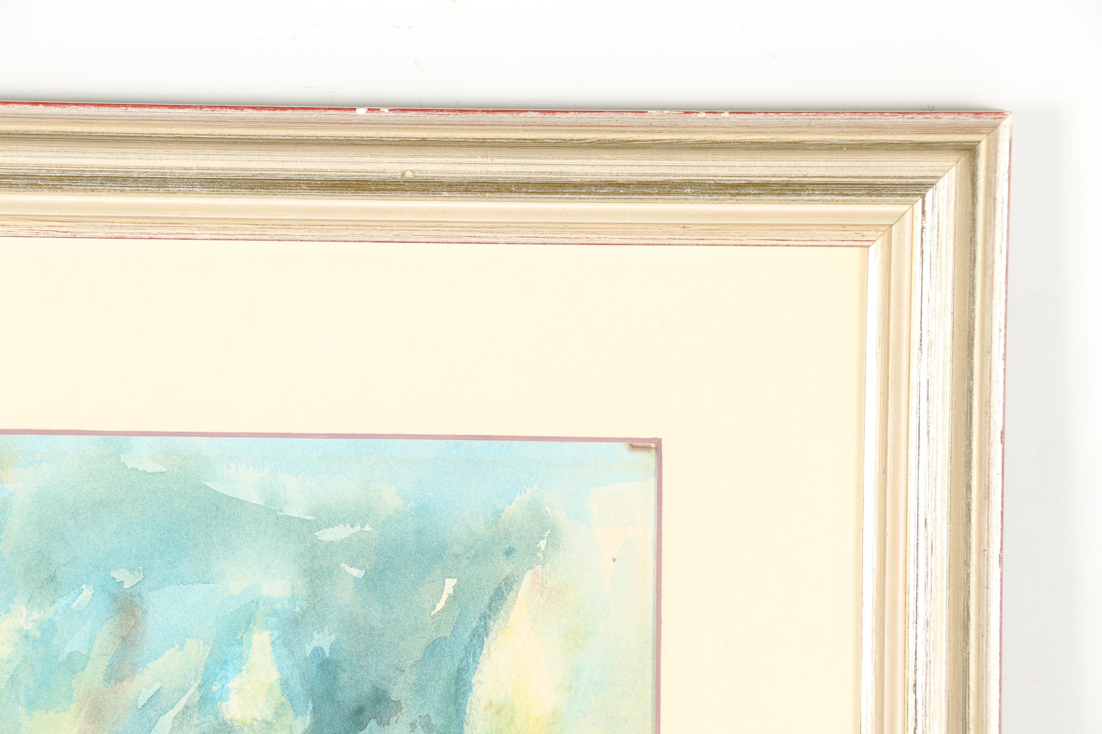 Ernst Springer 1960s Floral Watercolor on Paper