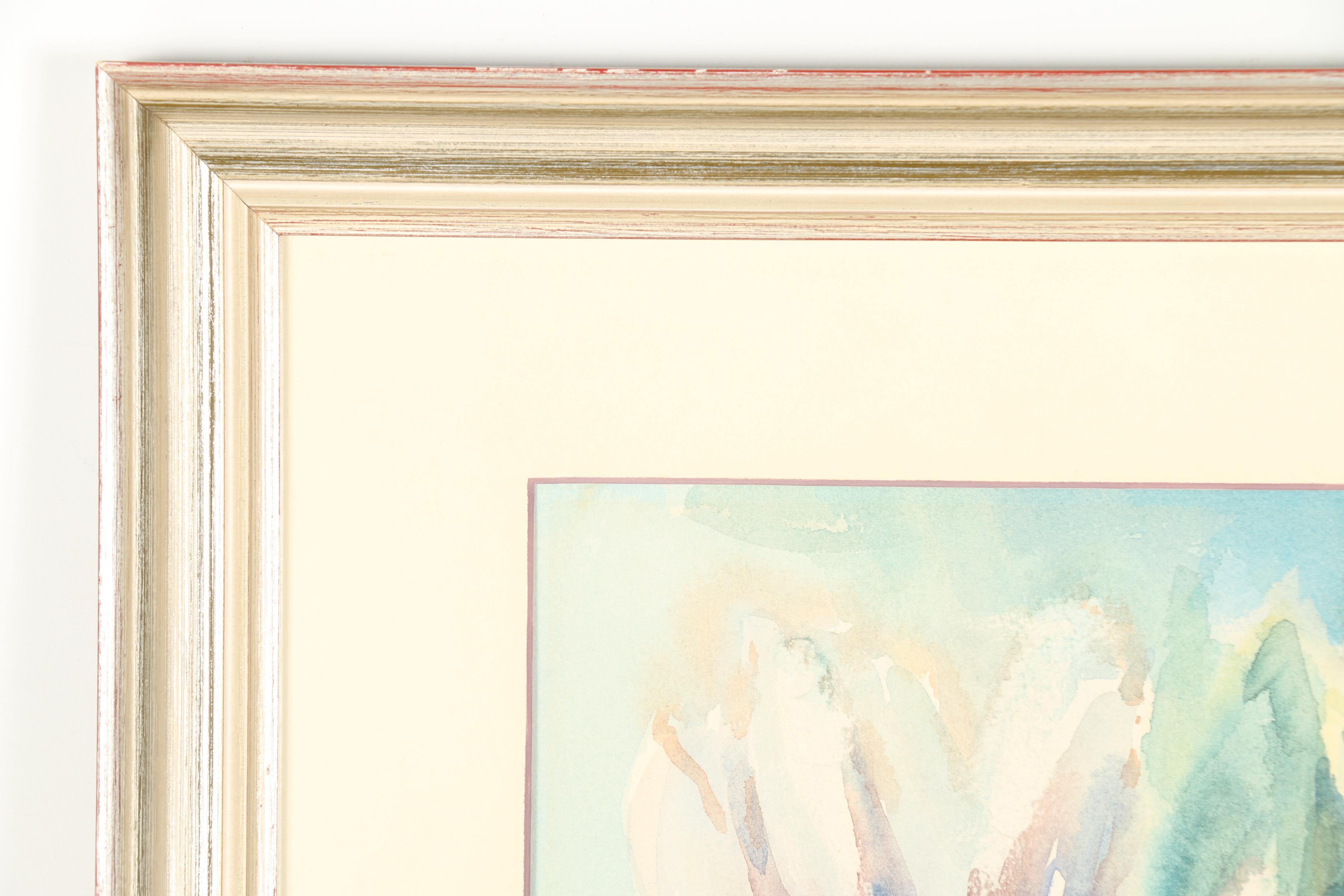 Ernst Springer 1960s Floral Watercolor on Paper