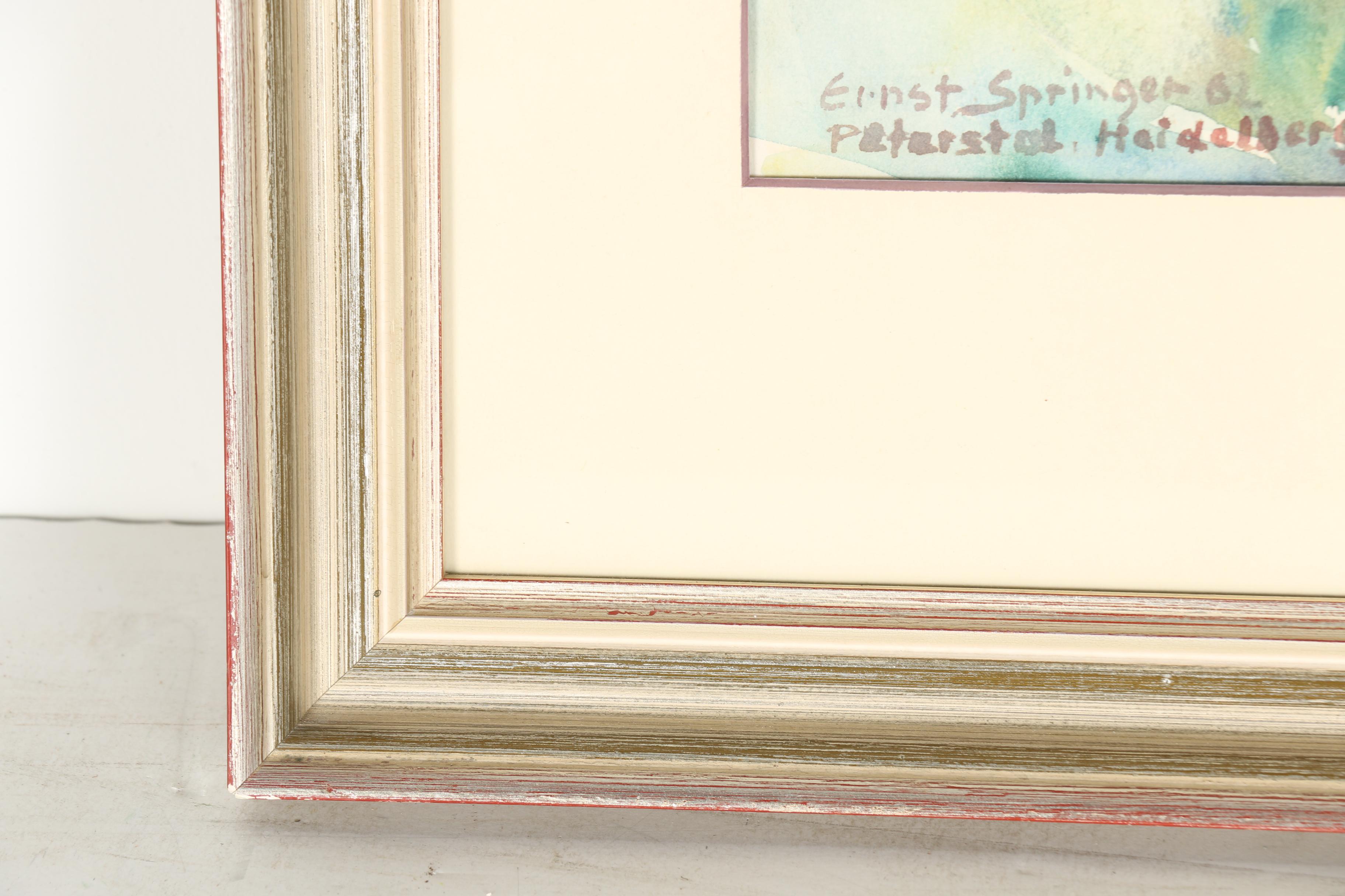 Ernst Springer 1960s Floral Watercolor on Paper