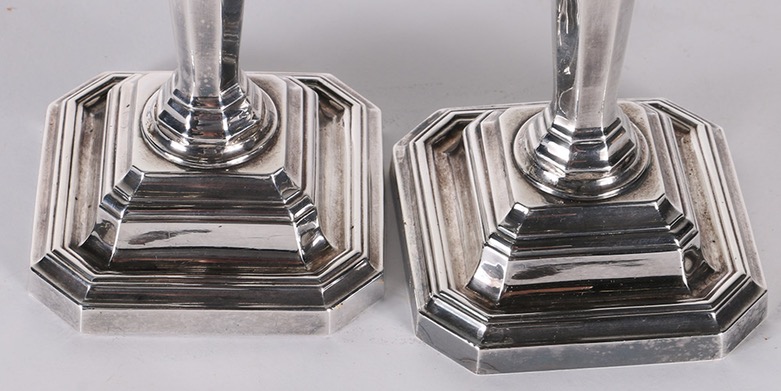 Vintage James Dixon & Sons Weighted Sterling Silver Candlesticks