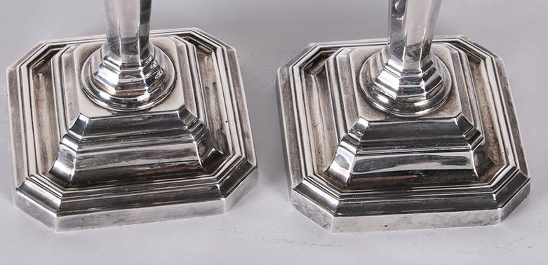 Vintage James Dixon & Sons Weighted Sterling Silver Candlesticks