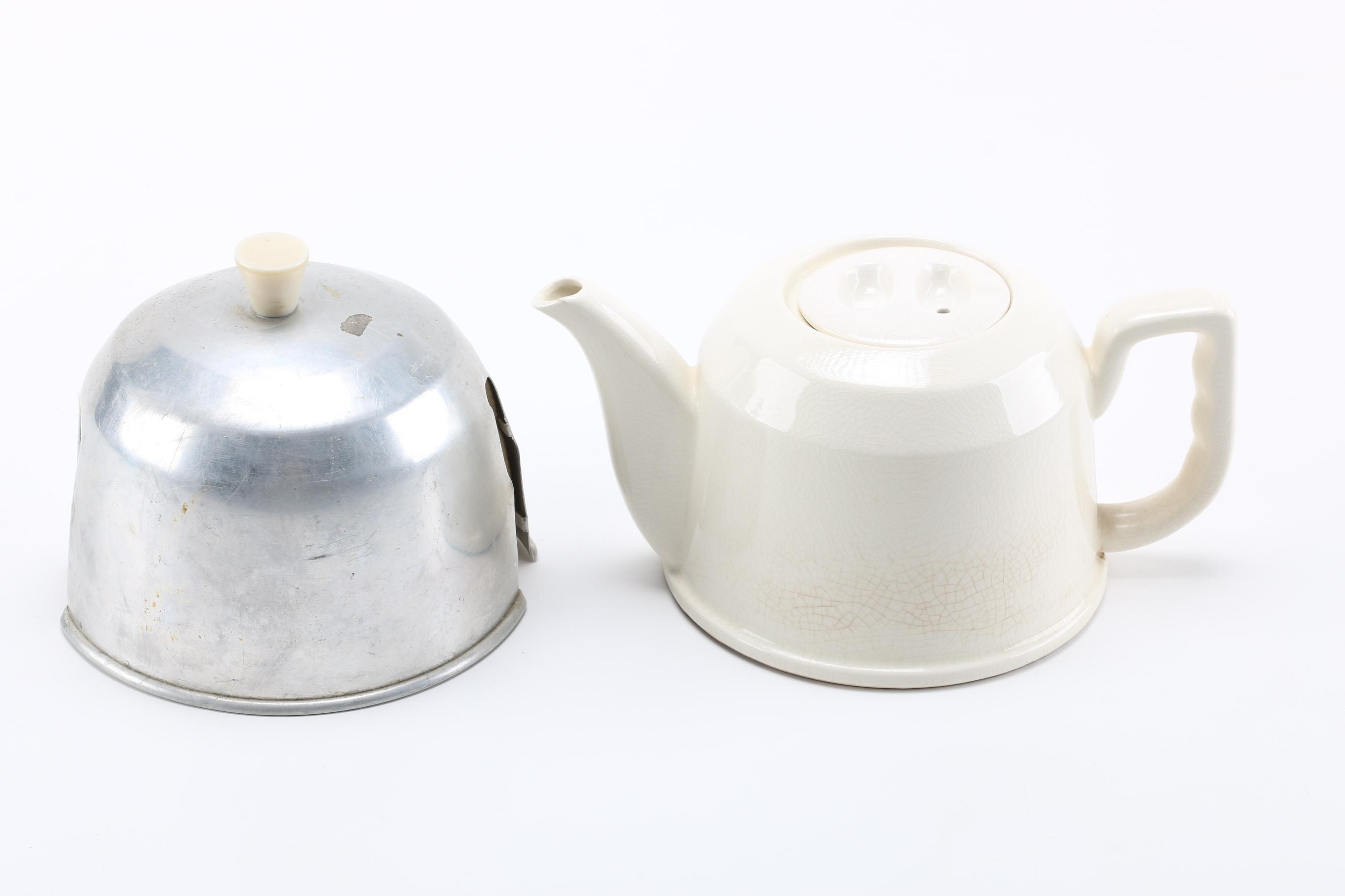 Circa 1970s Ceramic Teapots with Insulated Tea Cozies