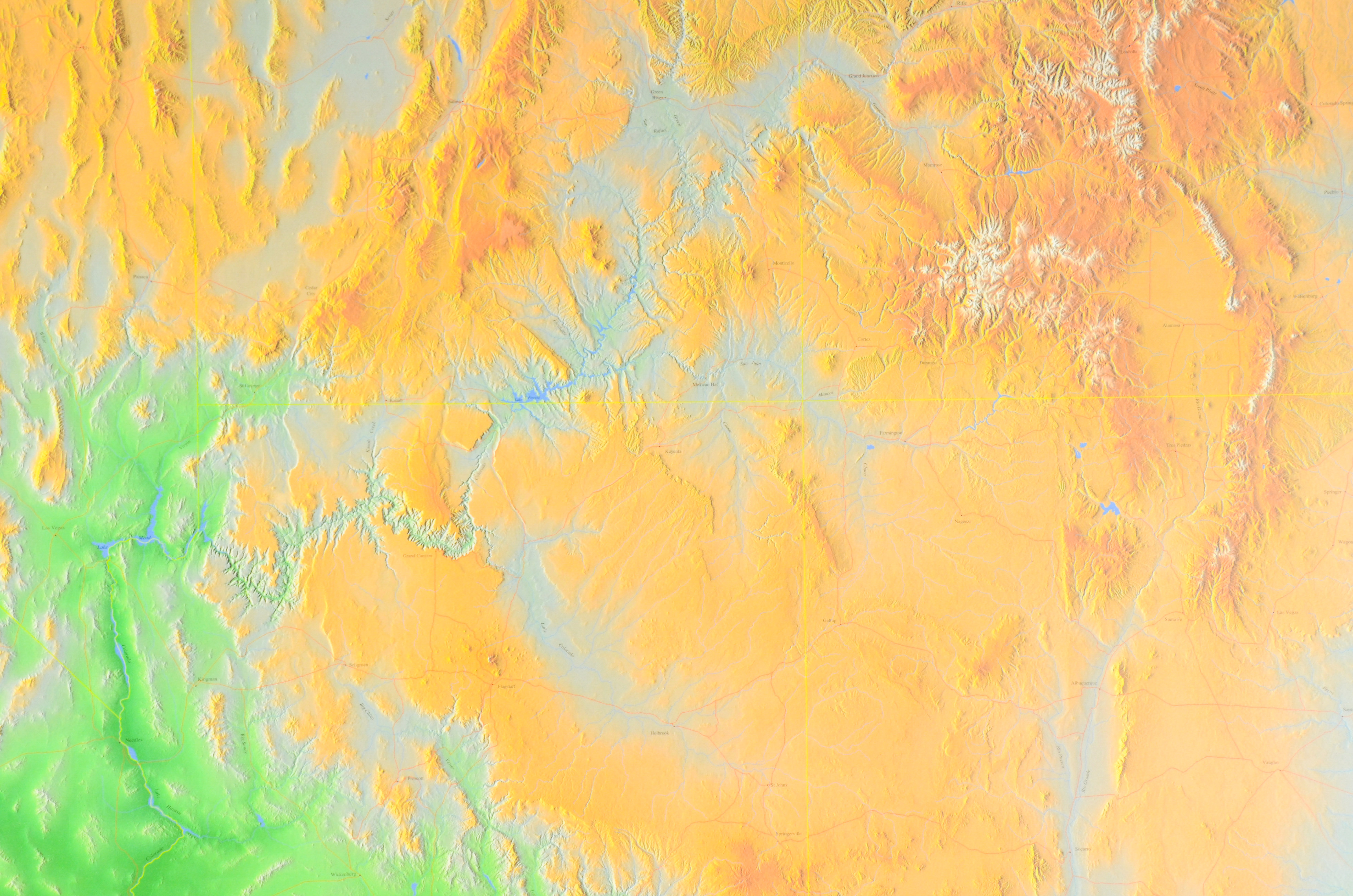 Framed Map of Colorado Drainage