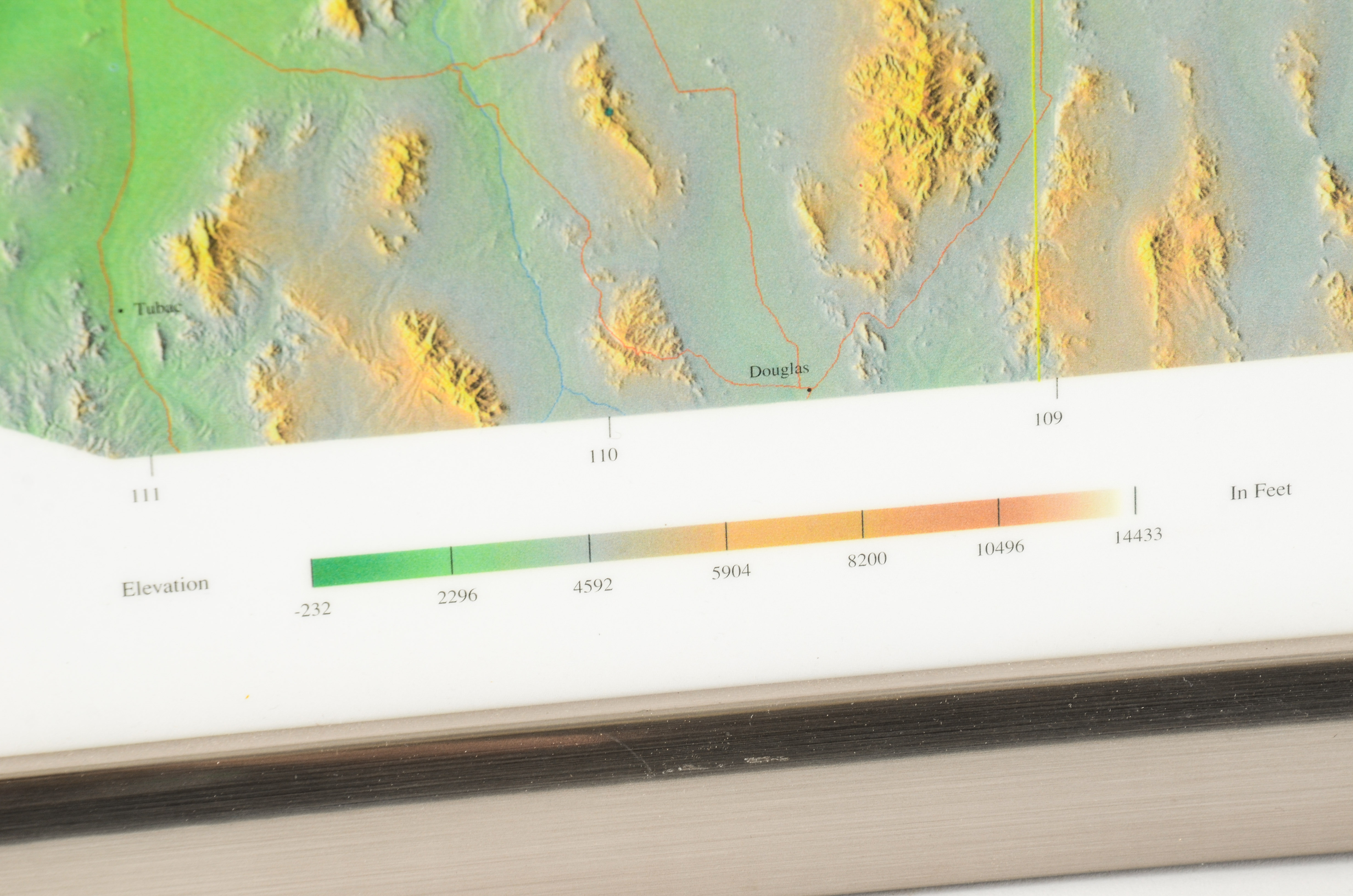 Framed Map of Colorado Drainage