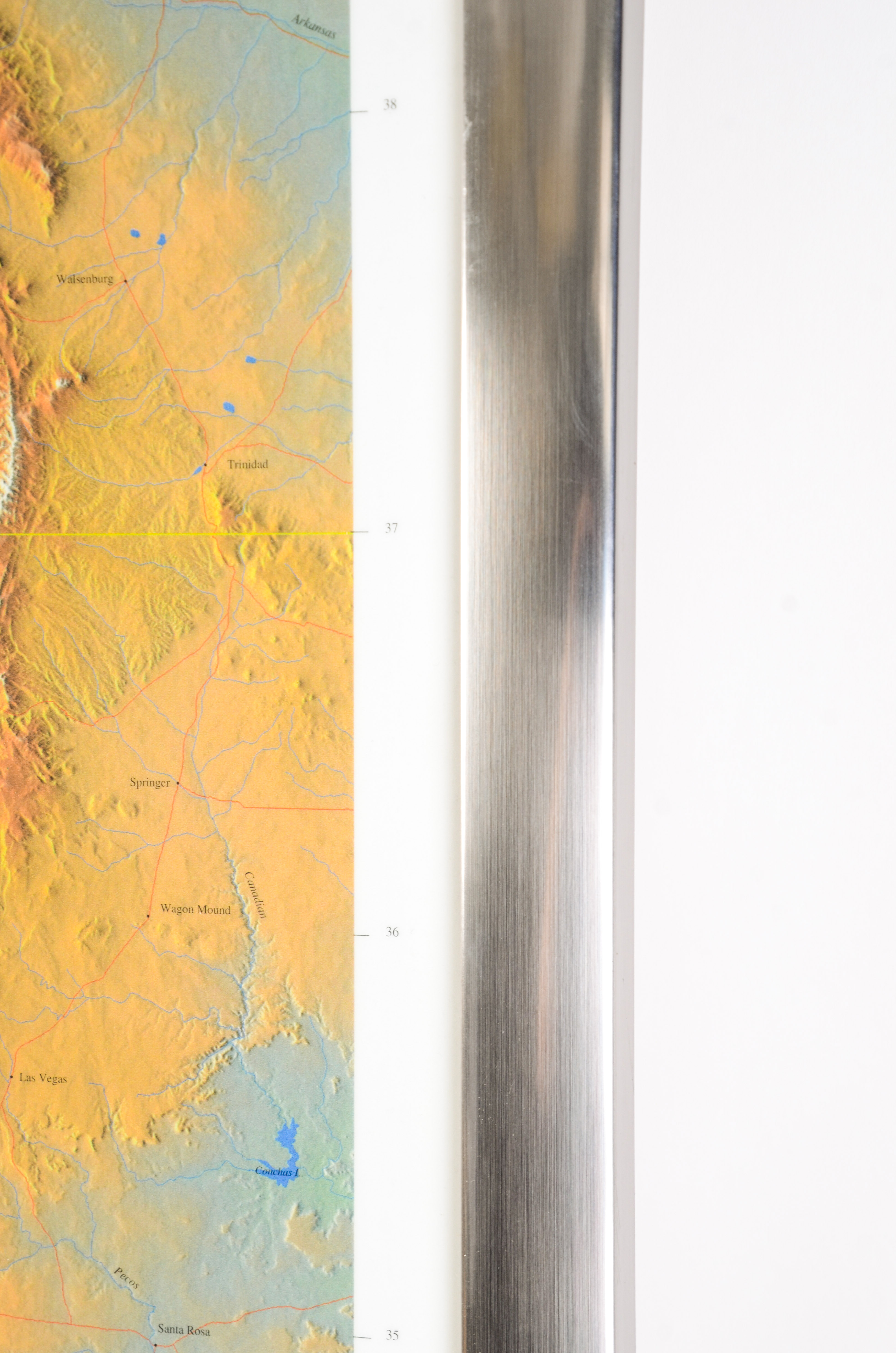 Framed Map of Colorado Drainage