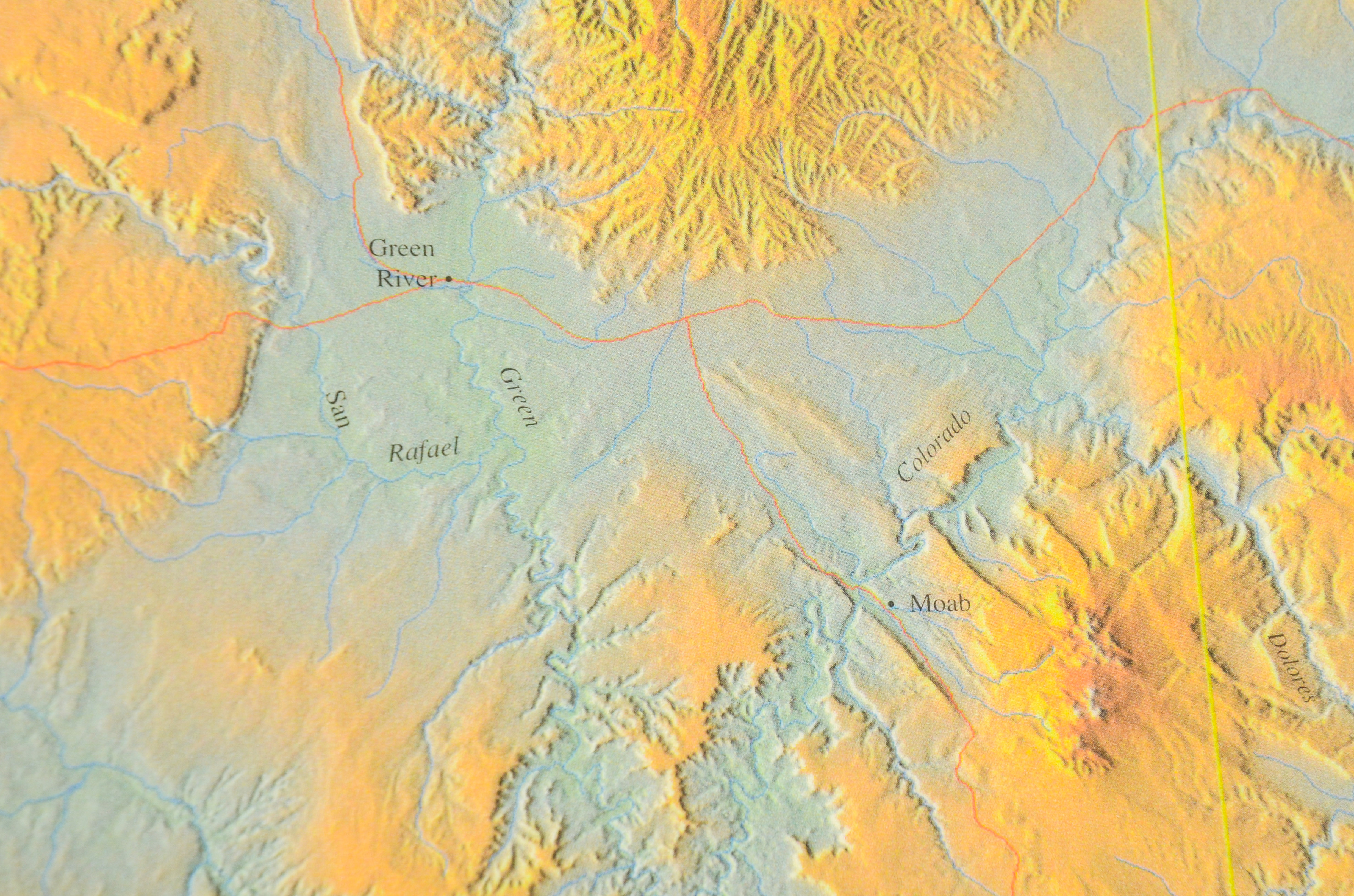Framed Map of Colorado Drainage