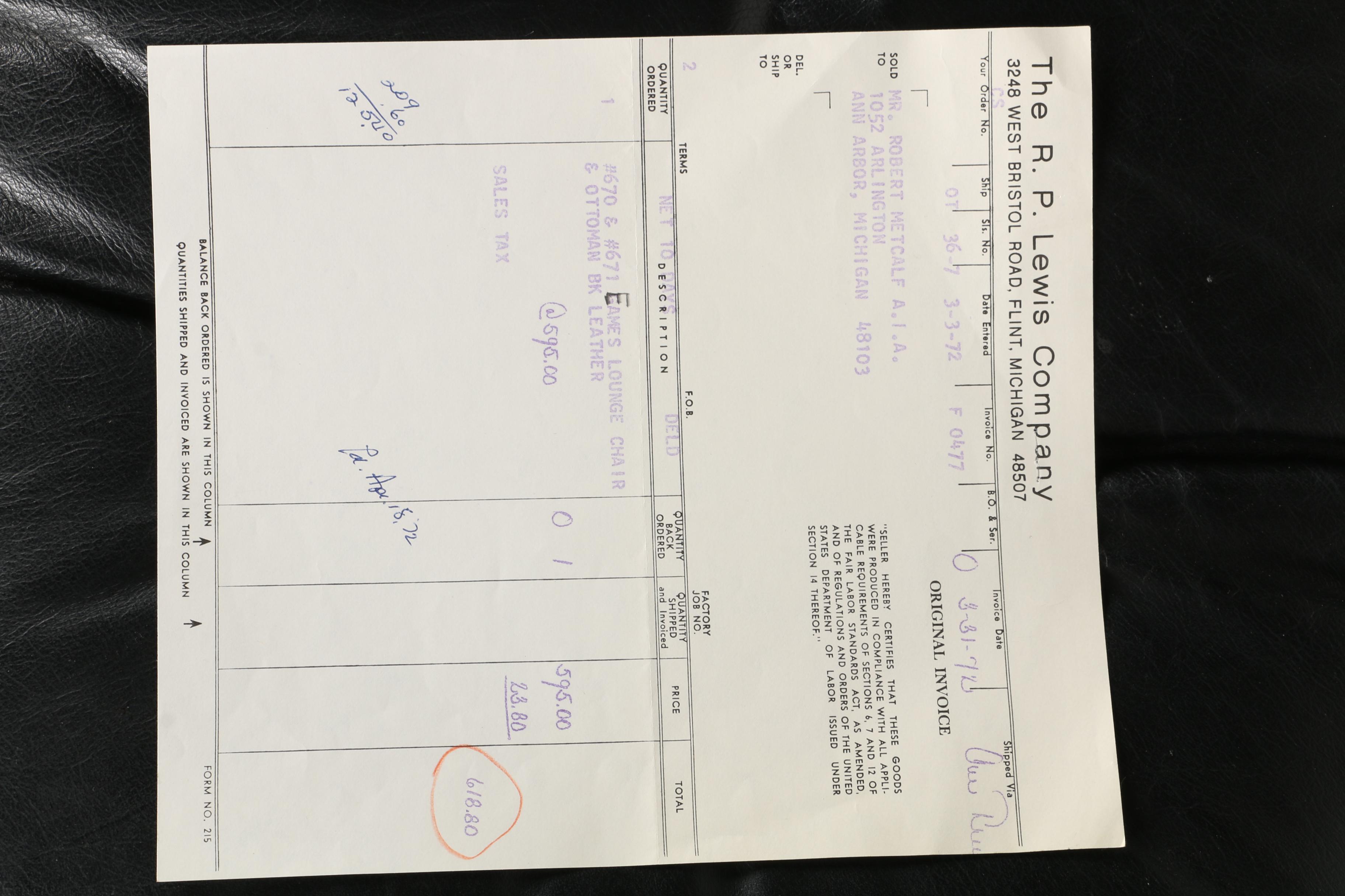 Charles and Ray Eames Leather Chair and Ottoman for Herman Miller