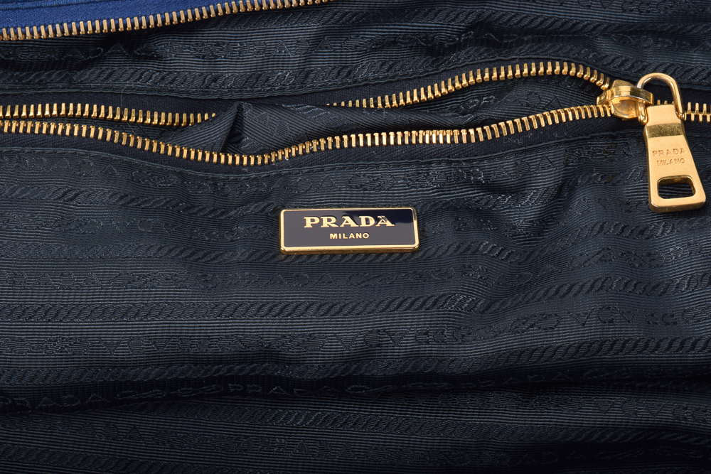 Prada Blue Nylon Extra Large Tote