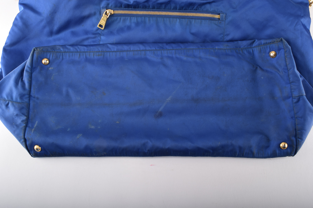 Prada Blue Nylon Extra Large Tote