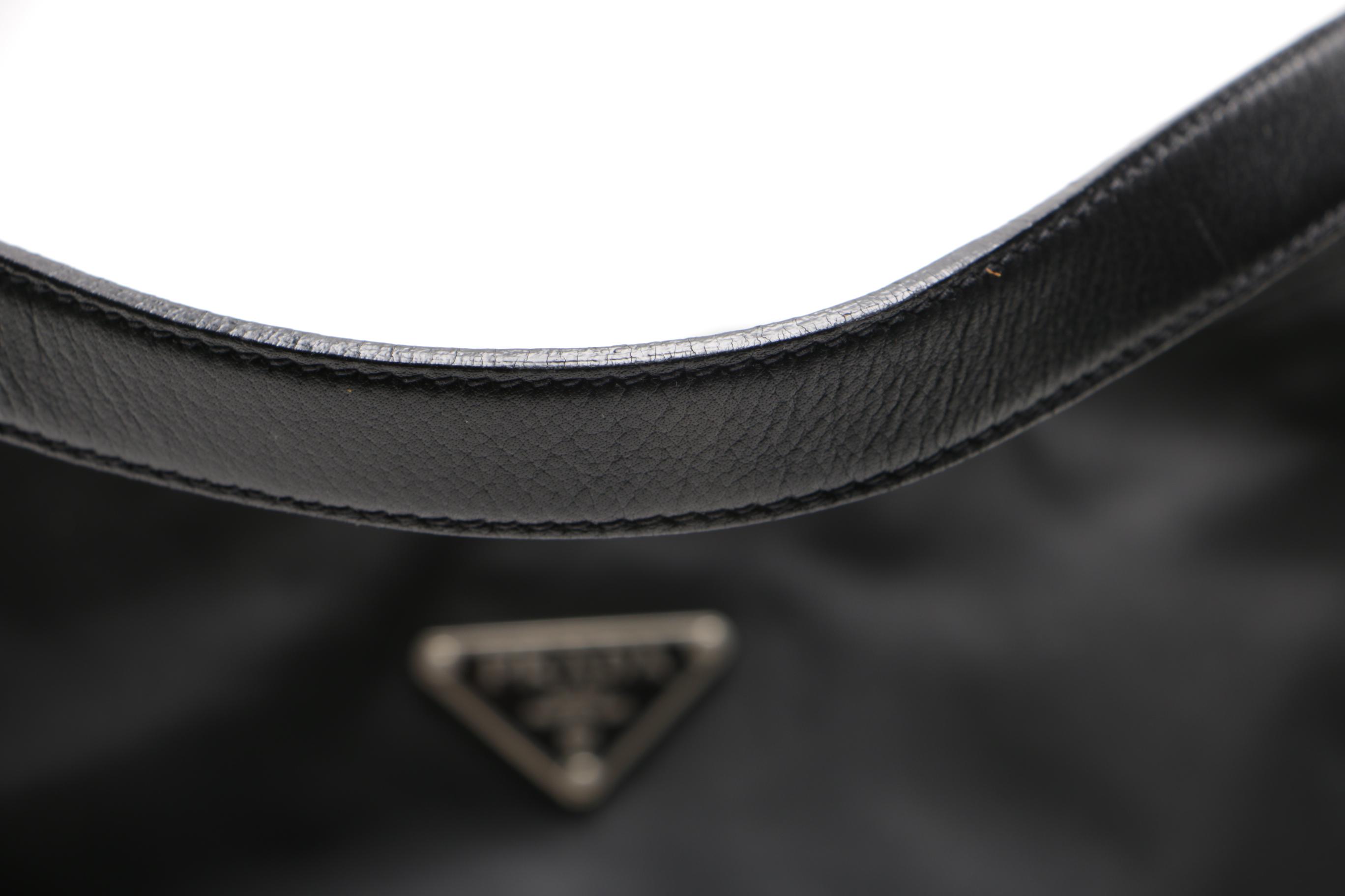 Prada Black Nylon and Leather Handbag