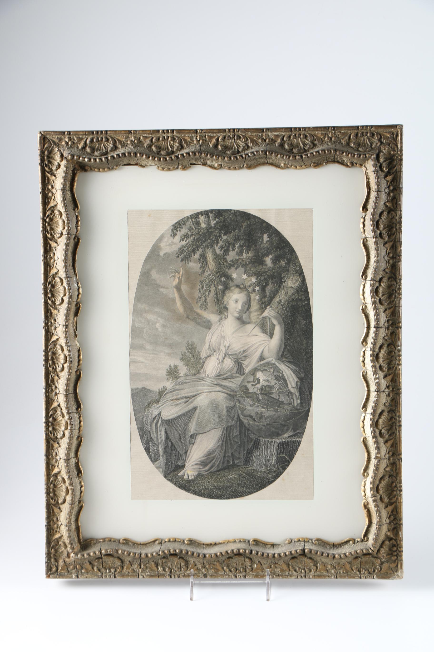 Engraving "The Muse Urania" and Lithograph "The Lute Player"