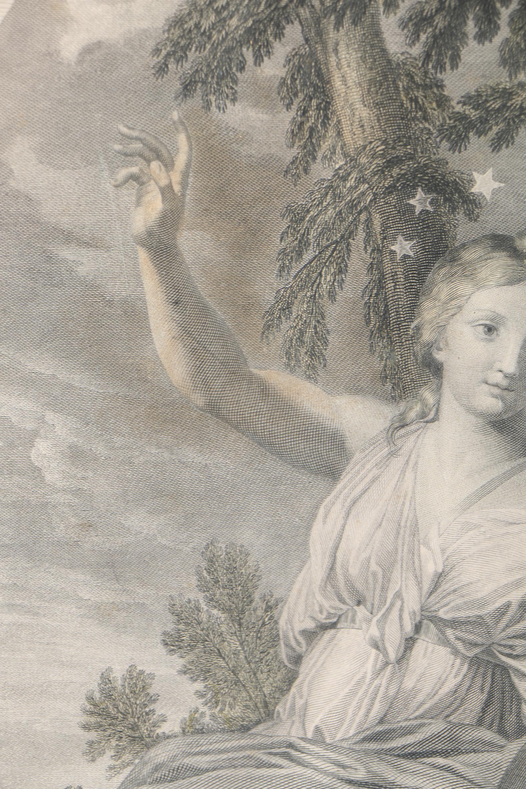 Engraving "The Muse Urania" and Lithograph "The Lute Player"