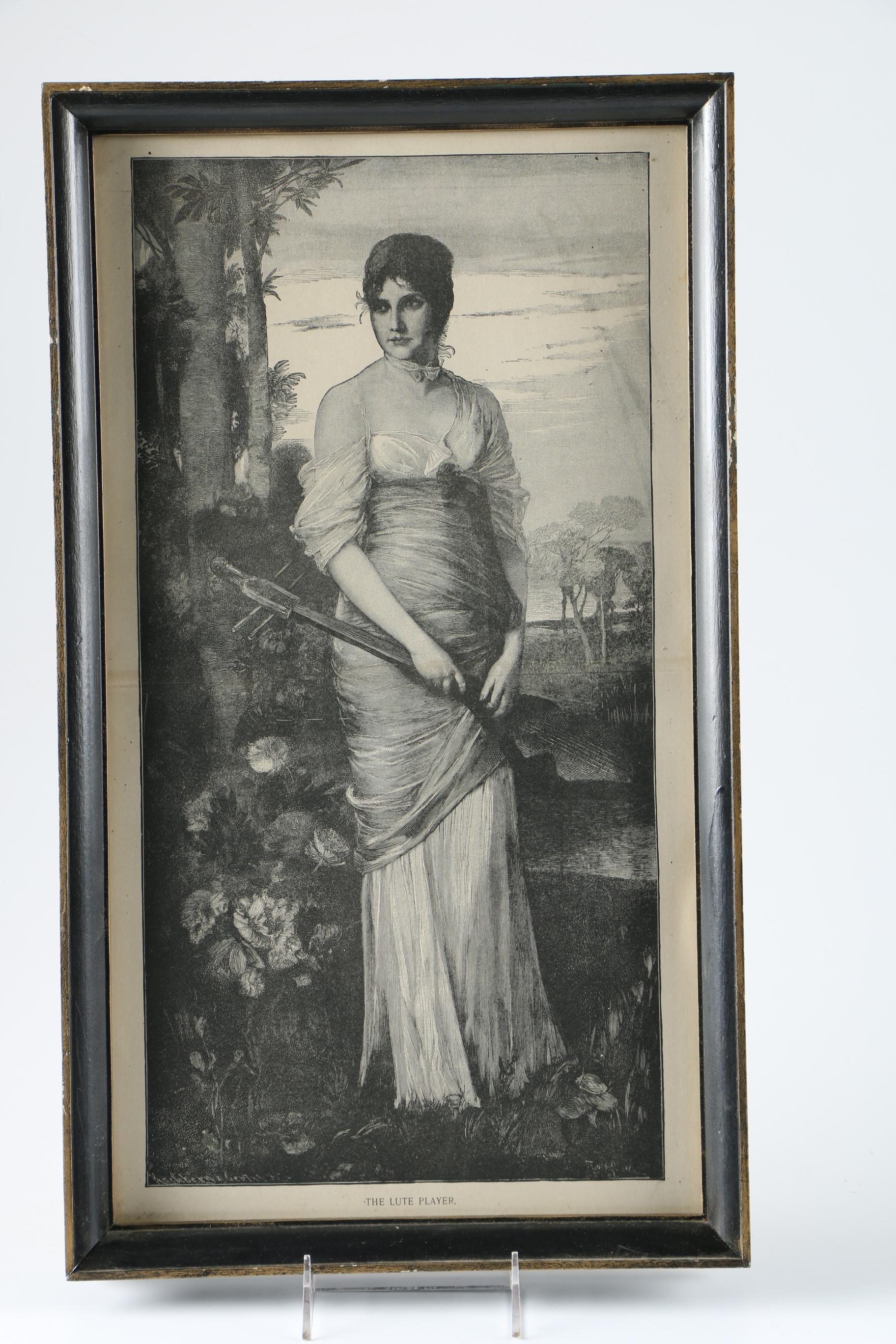 Engraving "The Muse Urania" and Lithograph "The Lute Player"