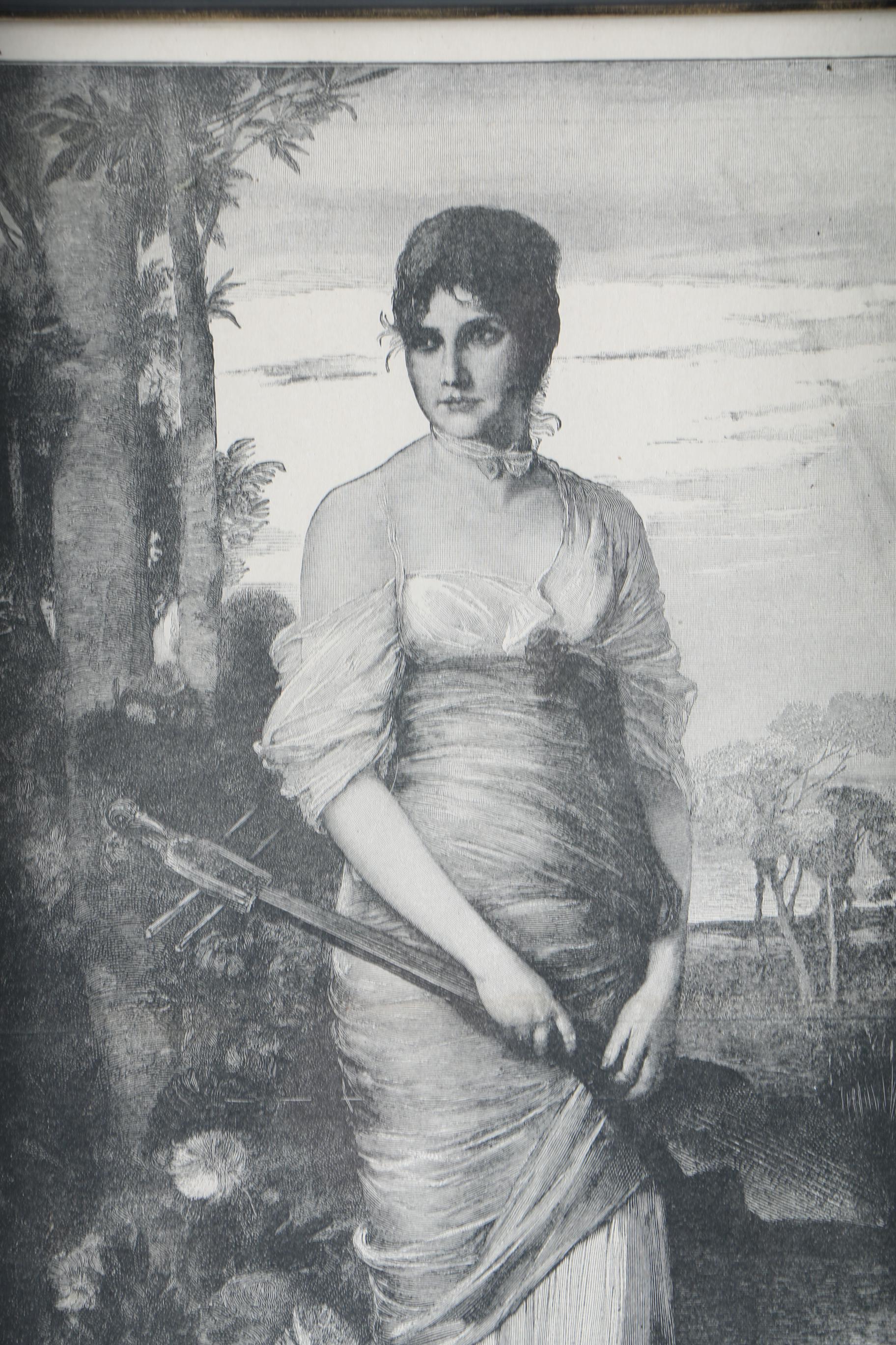 Engraving "The Muse Urania" and Lithograph "The Lute Player"