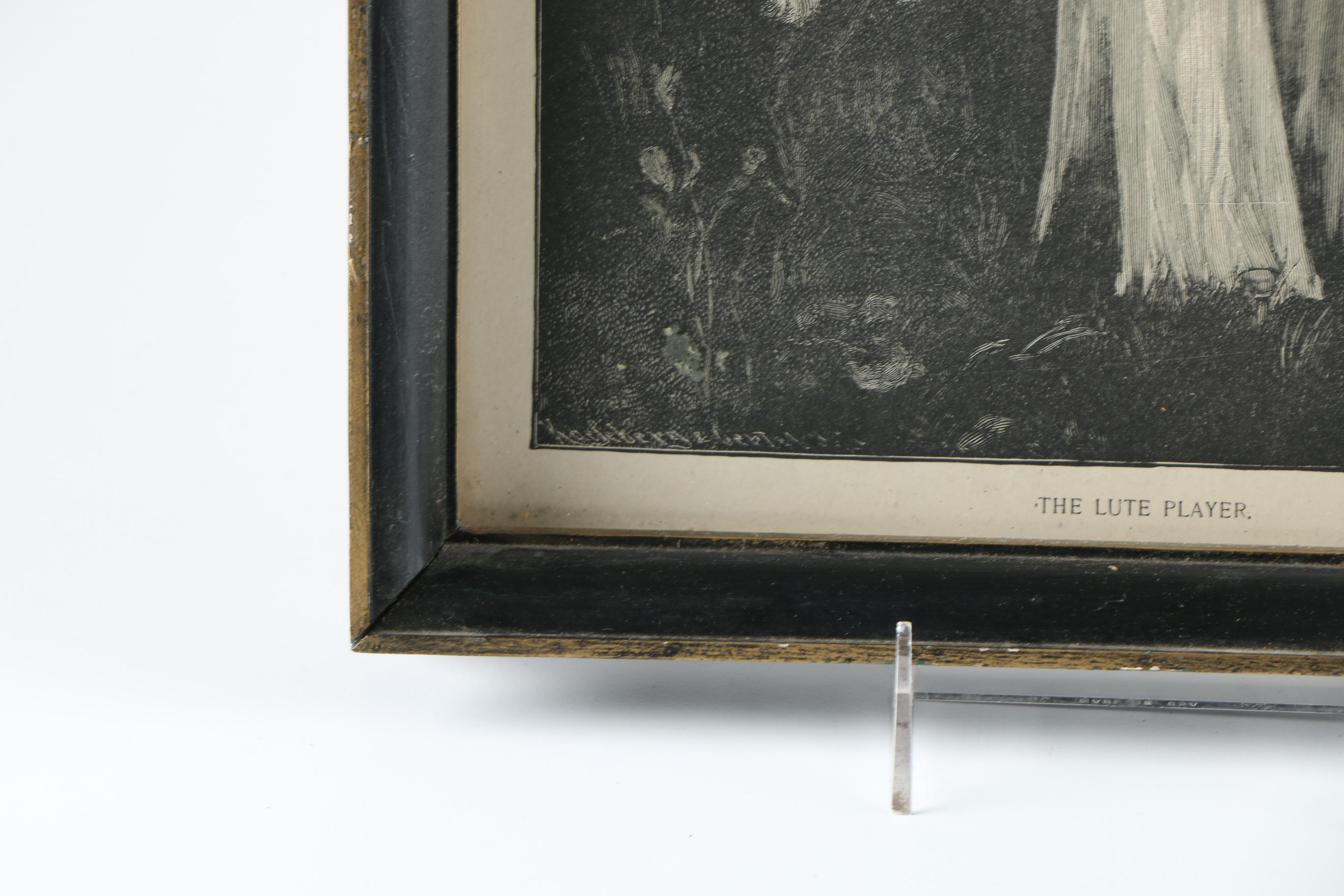 Engraving "The Muse Urania" and Lithograph "The Lute Player"