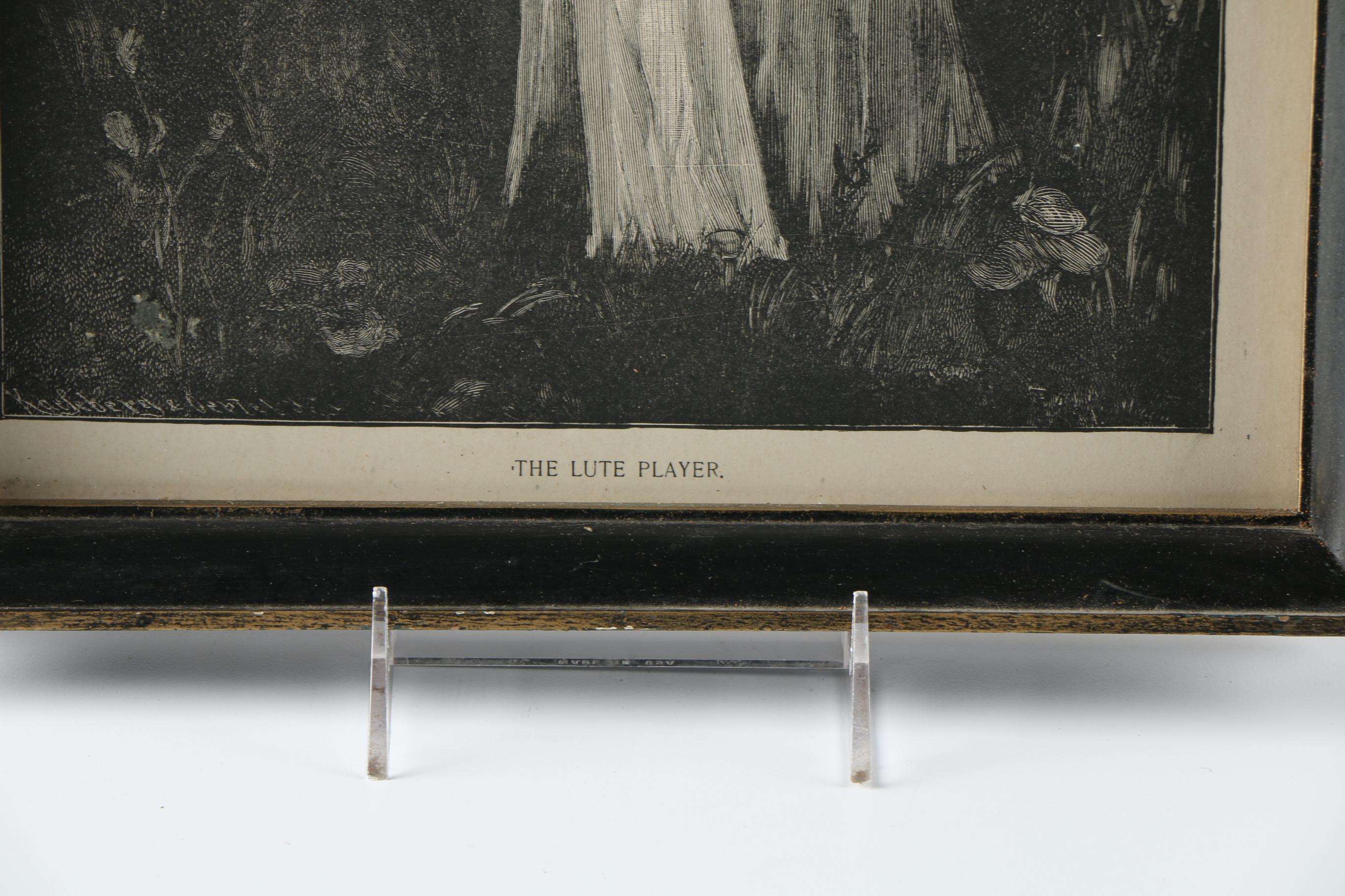 Engraving "The Muse Urania" and Lithograph "The Lute Player"