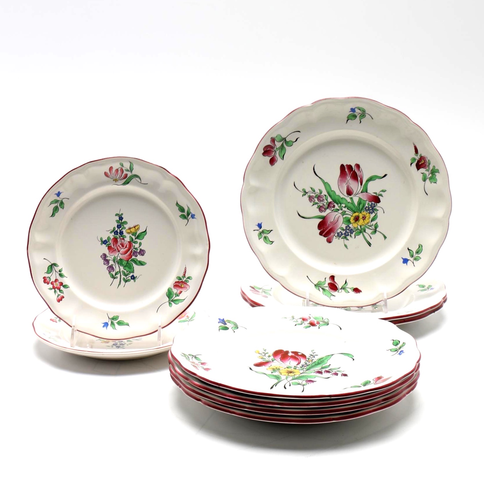 KG Luneville "Old Strasbourg" Faience Plates
