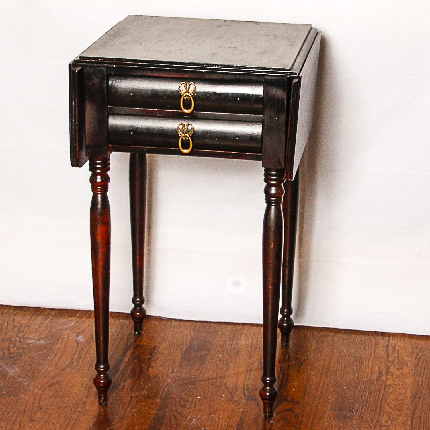 Vintage Sheraton Style Two-Drawer Work Table