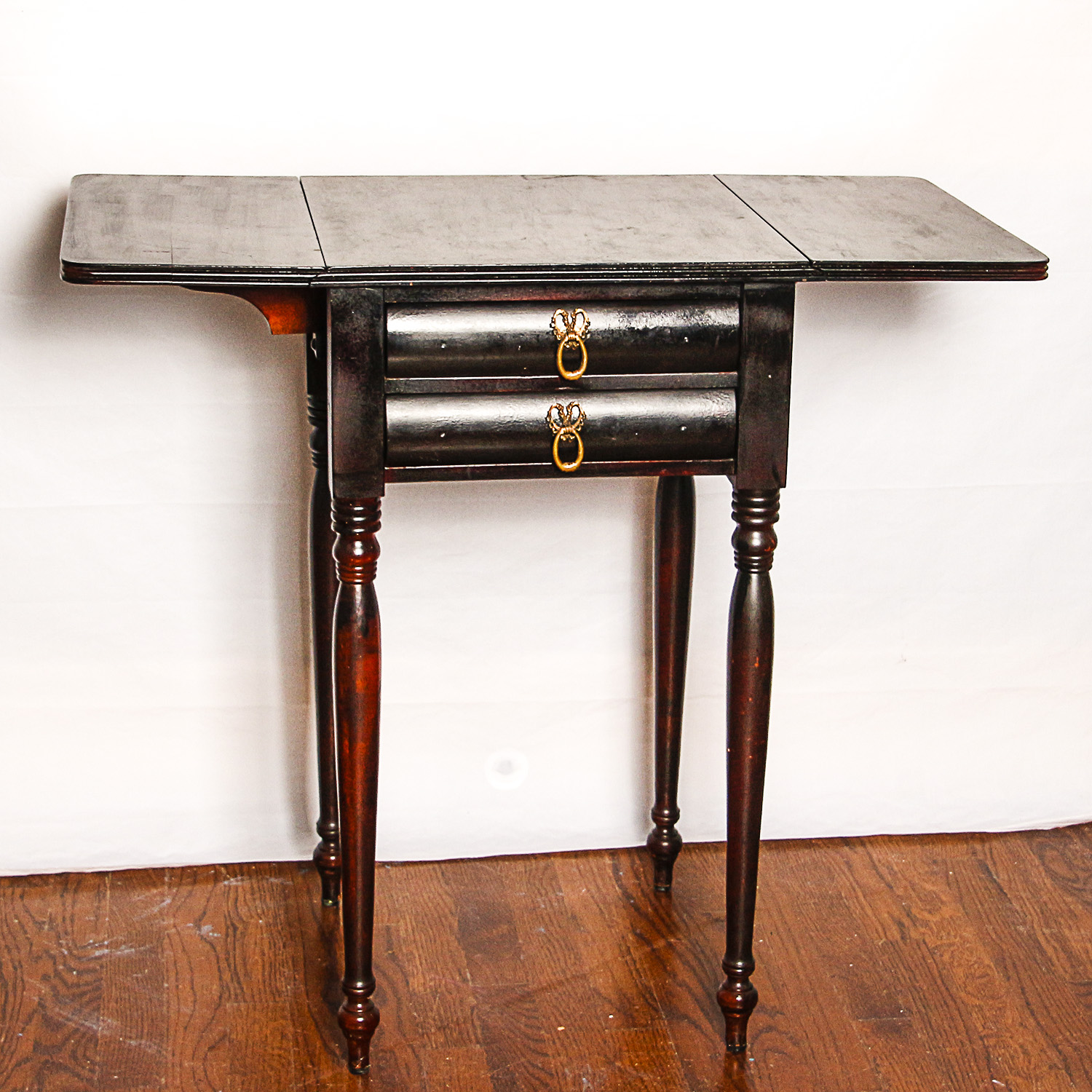Vintage Sheraton Style Two-Drawer Work Table