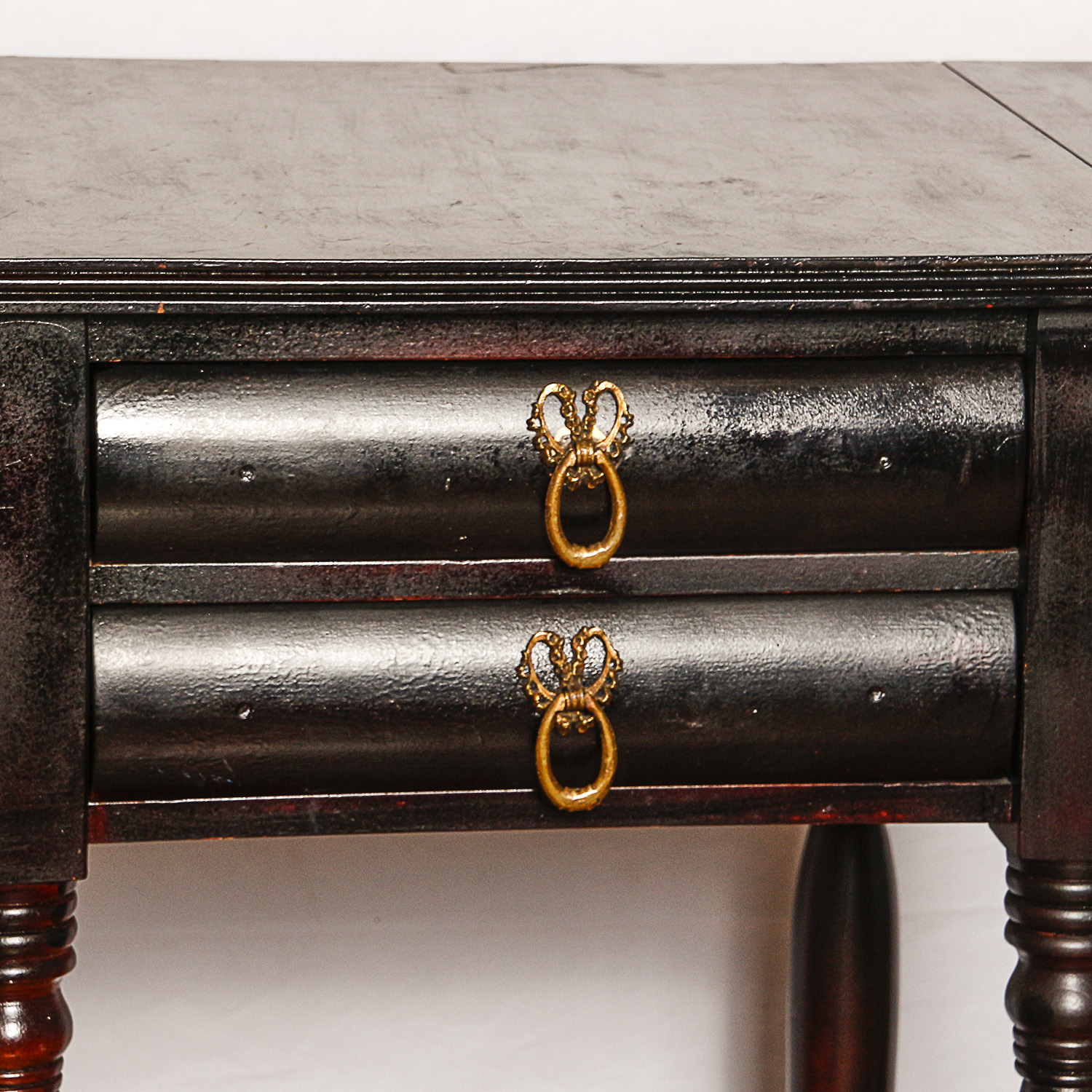 Vintage Sheraton Style Two-Drawer Work Table