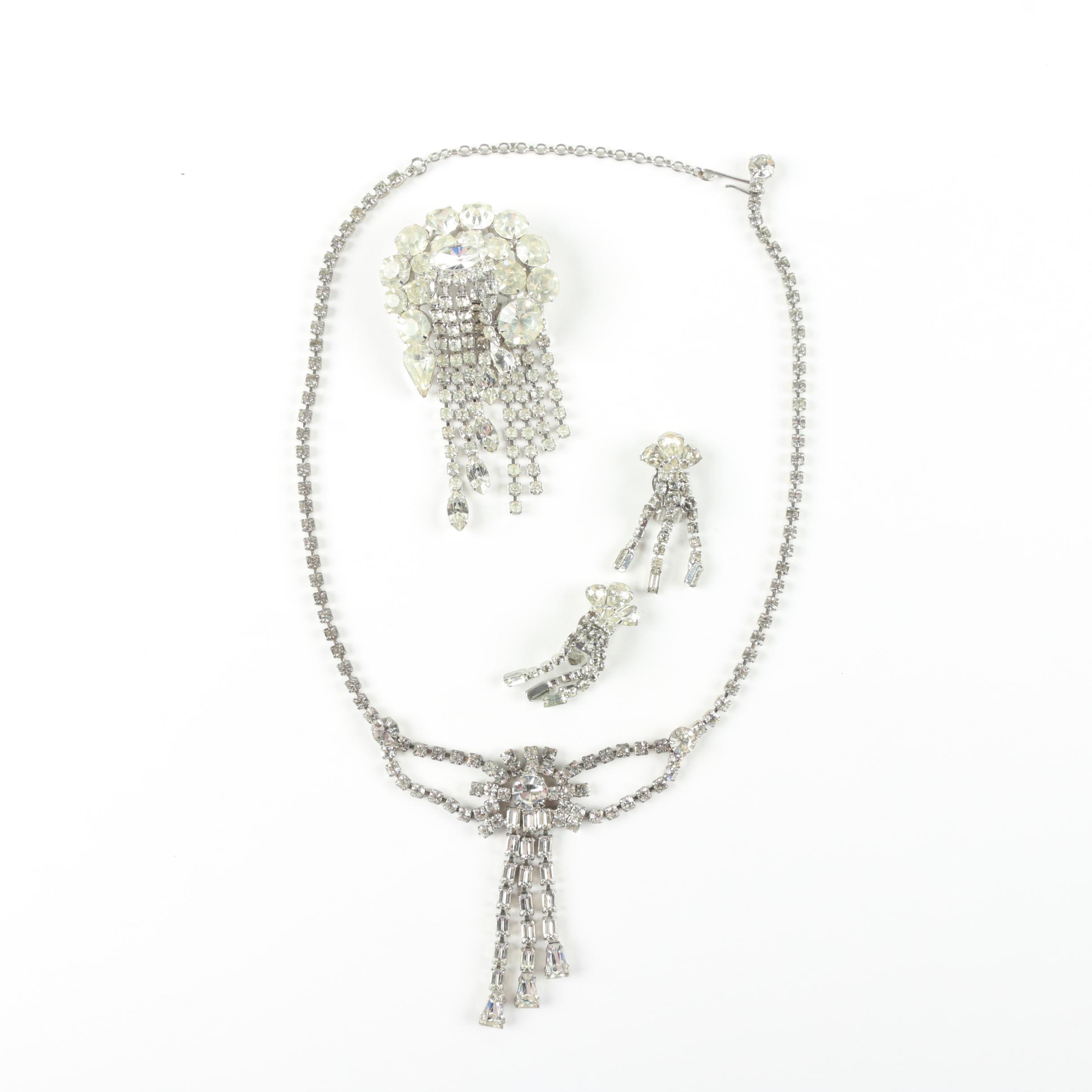 Vintage Rhinestone Jewelry Including Kramer