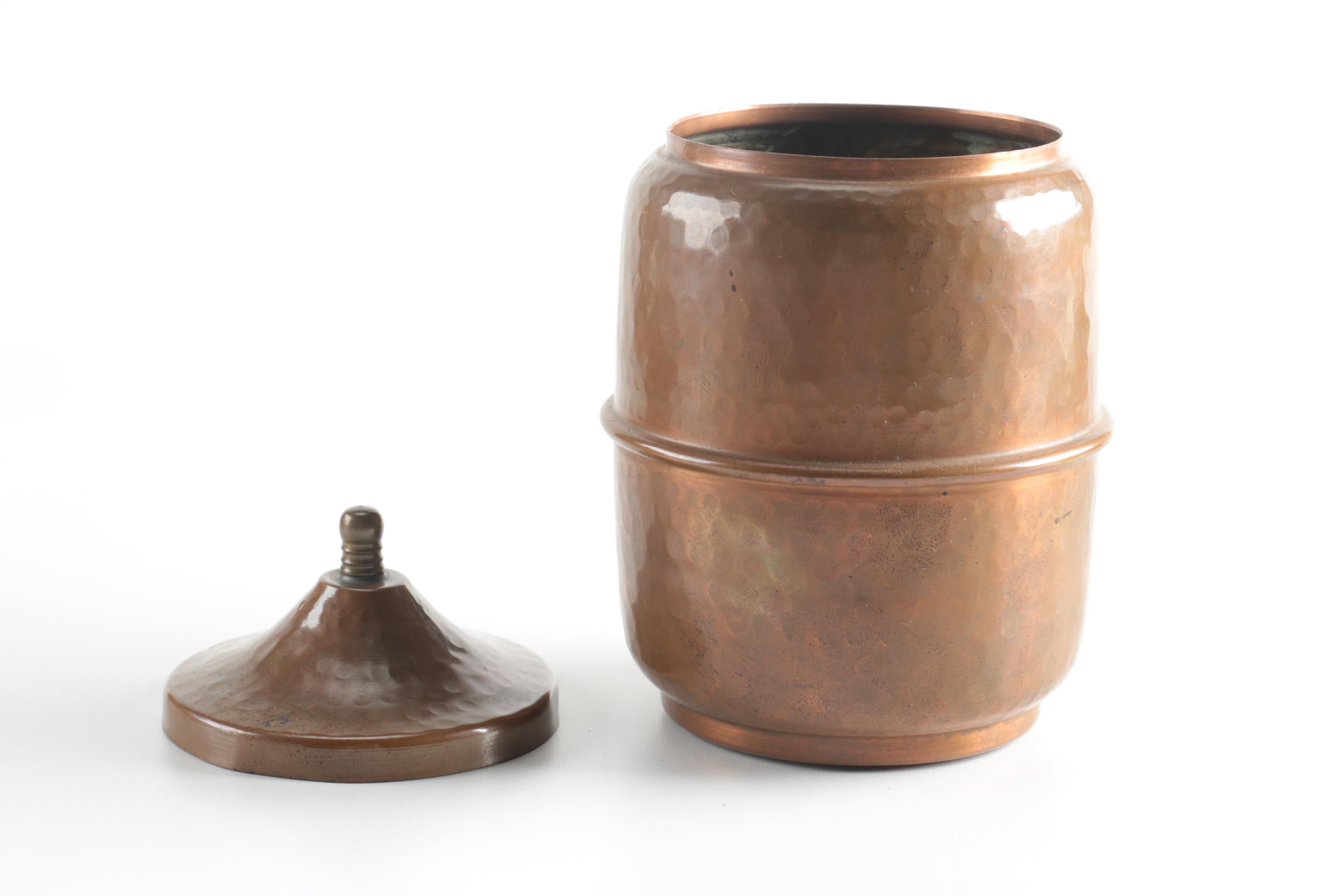 Pipes, Stands and Copper Tone Jar
