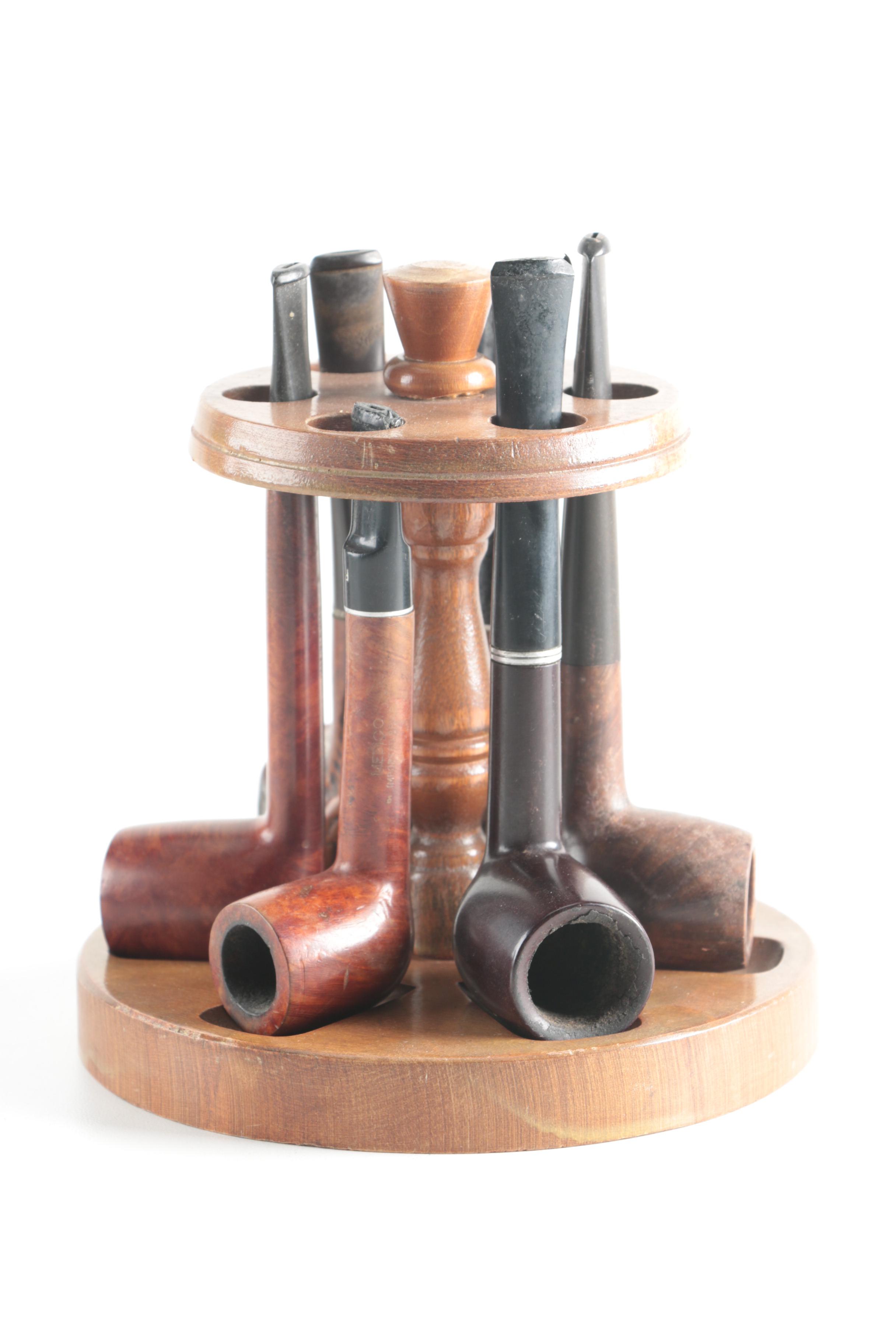 Pipes, Stands and Copper Tone Jar