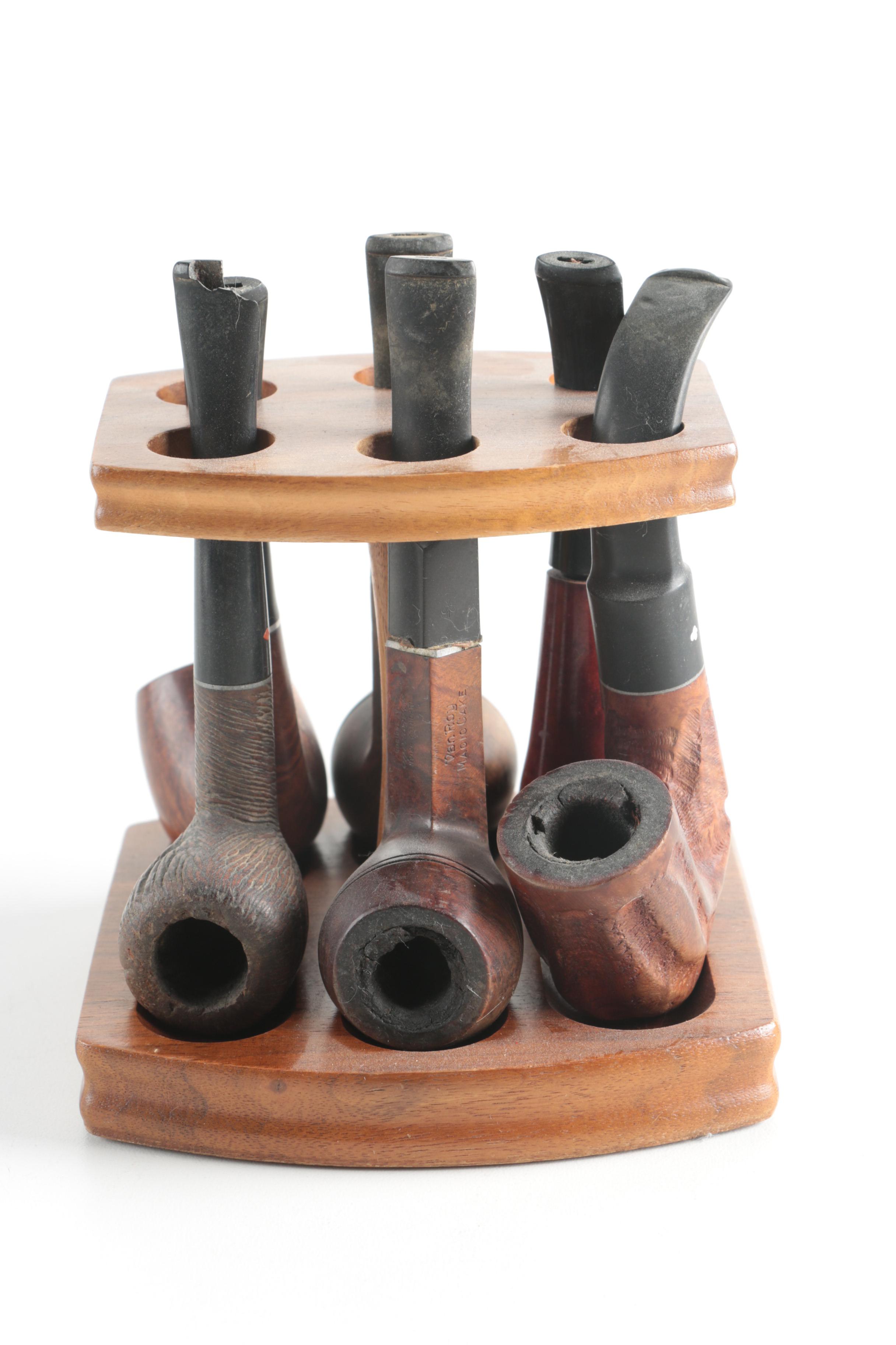 Pipes, Stands and Copper Tone Jar