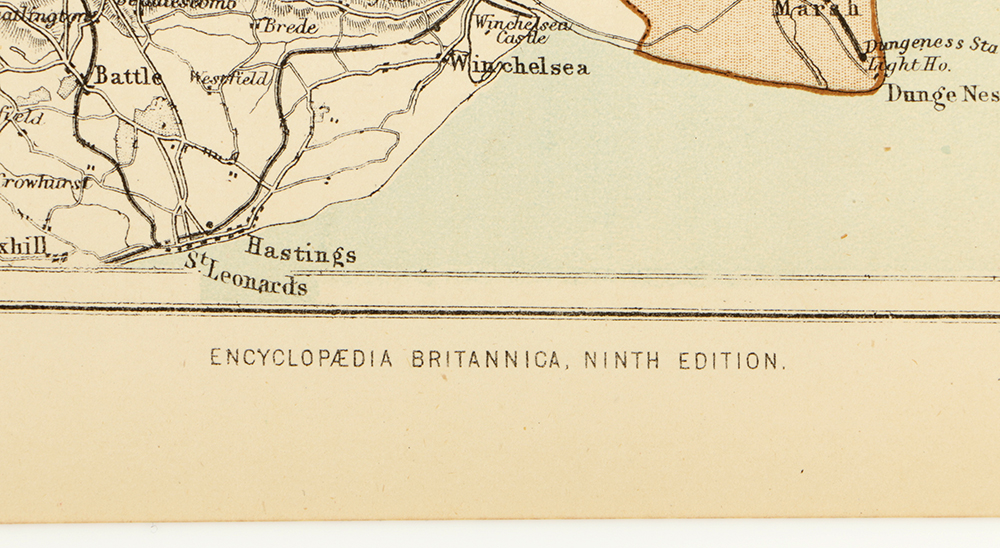 Antique Map of Kent, England by John Bartholomew, Jr.
