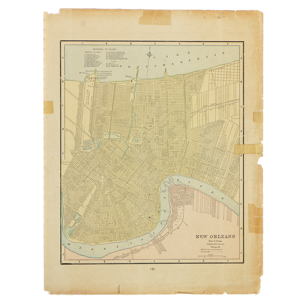 Late 19th Century Double-Sided Map of Atlanta and New Orleans