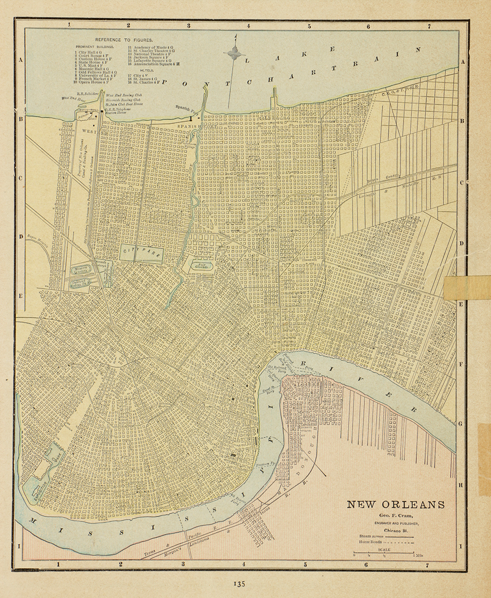 Late 19th Century Double-Sided Map of Atlanta and New Orleans