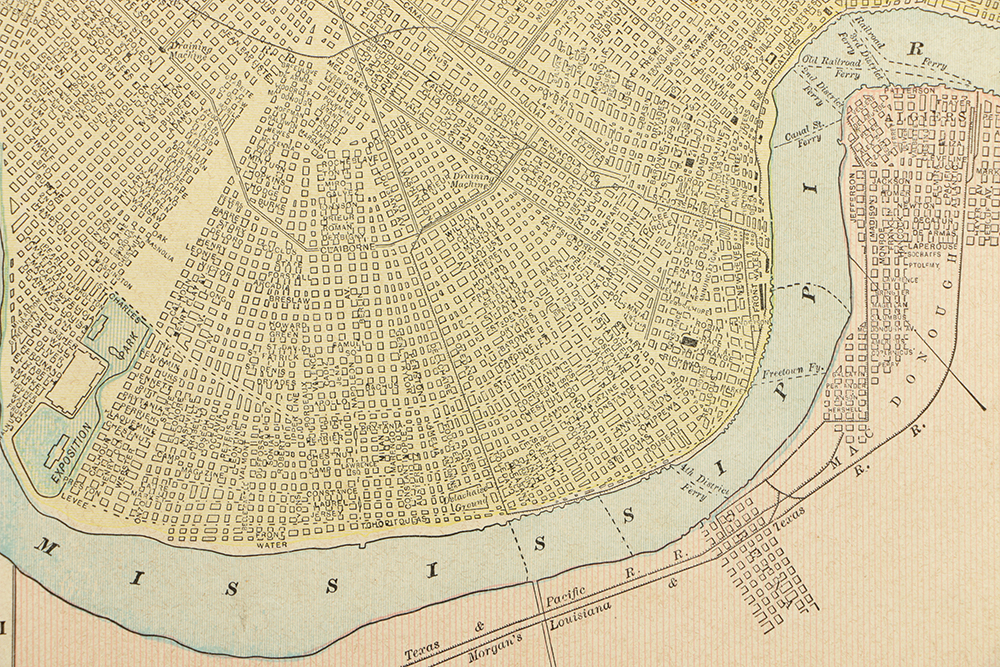 Late 19th Century Double-Sided Map of Atlanta and New Orleans