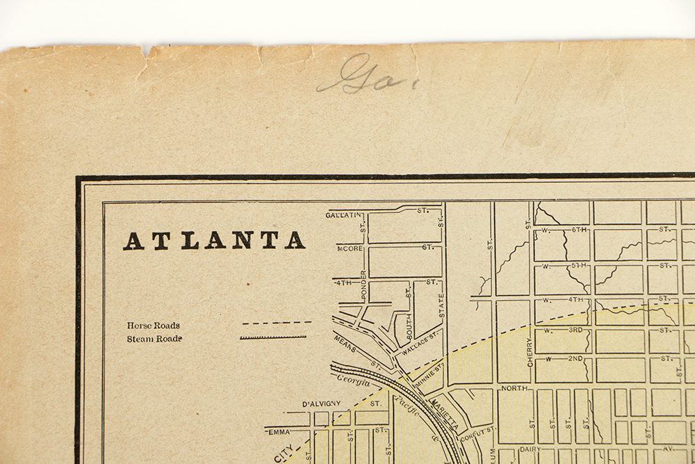Late 19th Century Double-Sided Map of Atlanta and New Orleans