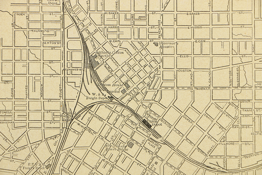 Late 19th Century Double-Sided Map of Atlanta and New Orleans
