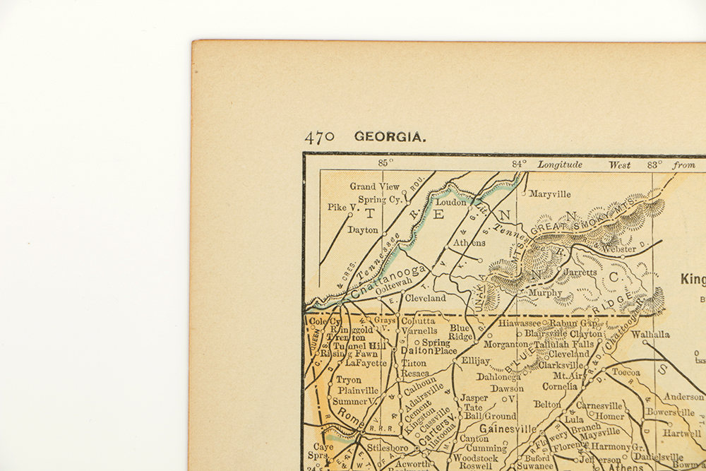 1891 Colored Maps of Georgia and Florida by Matthews, Northrup, & Company