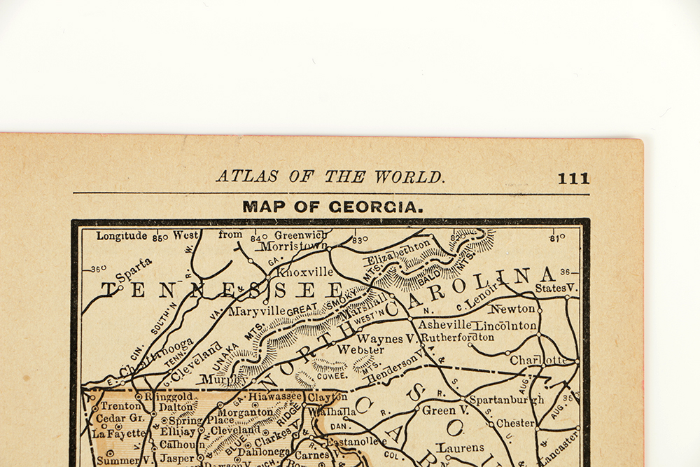 Antique Colored Map of Georgia by Rand, McNally & Company