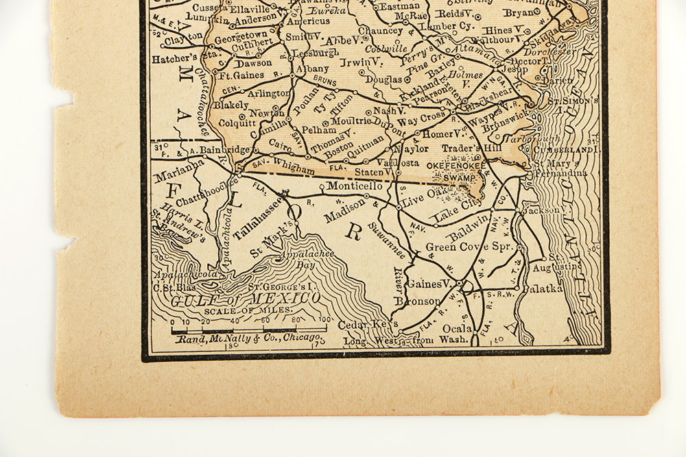 Antique Colored Map of Georgia by Rand, McNally & Company