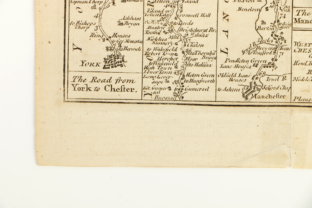 Antique Map of Roads from York by Thomas Bowen