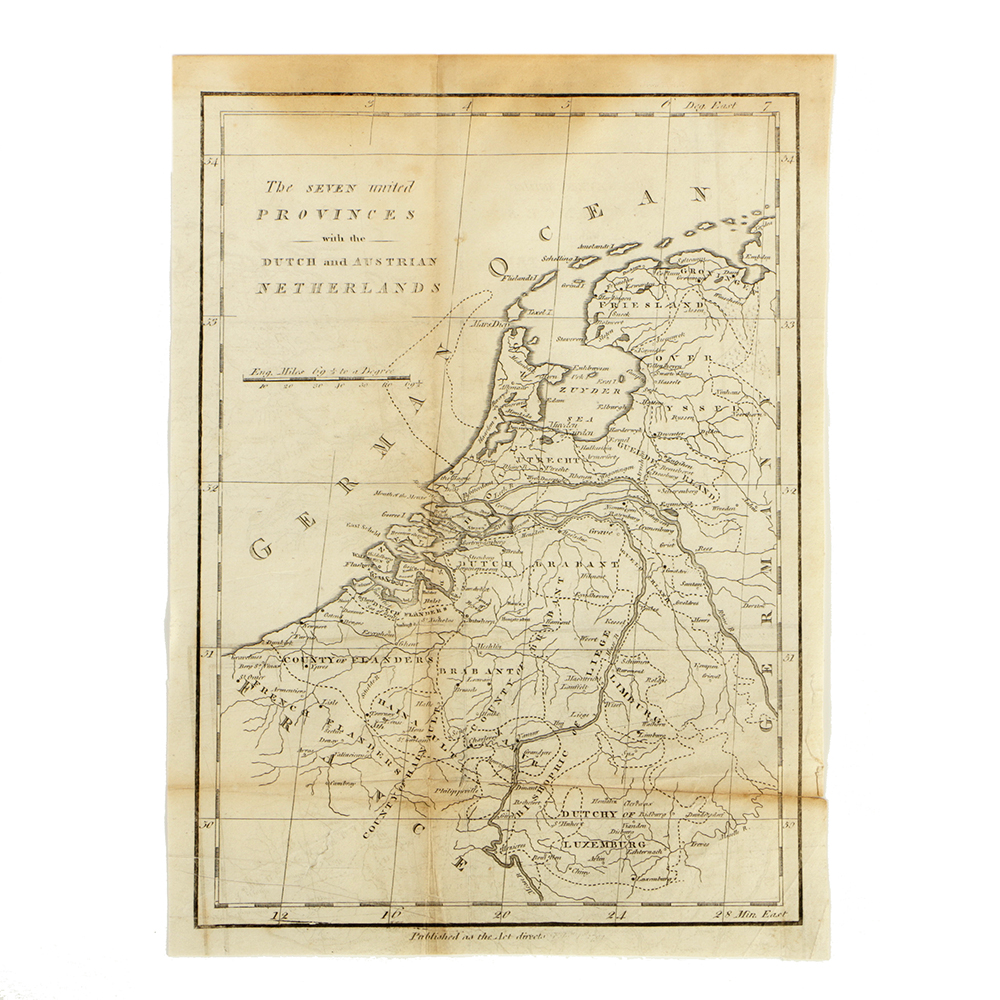 Antique Map of the Seven United Provinces with the Dutch and Austrian Netherlands