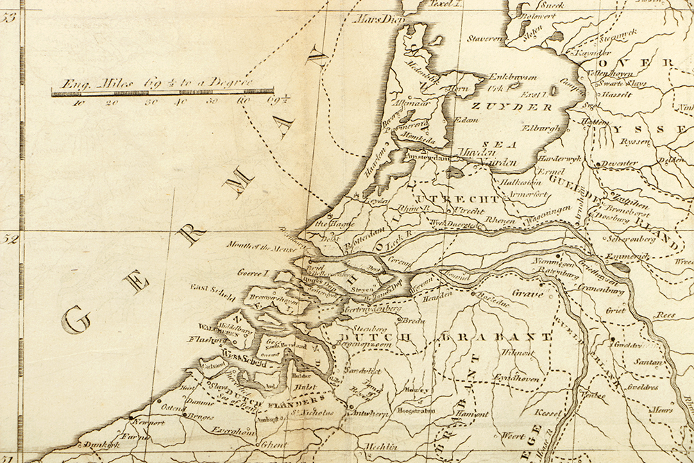 Antique Map of the Seven United Provinces with the Dutch and Austrian Netherlands