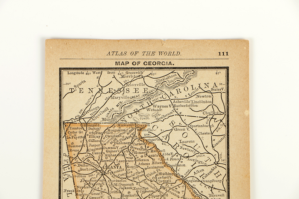 Antique Colored Map of Georgia by Rand, McNally & Company