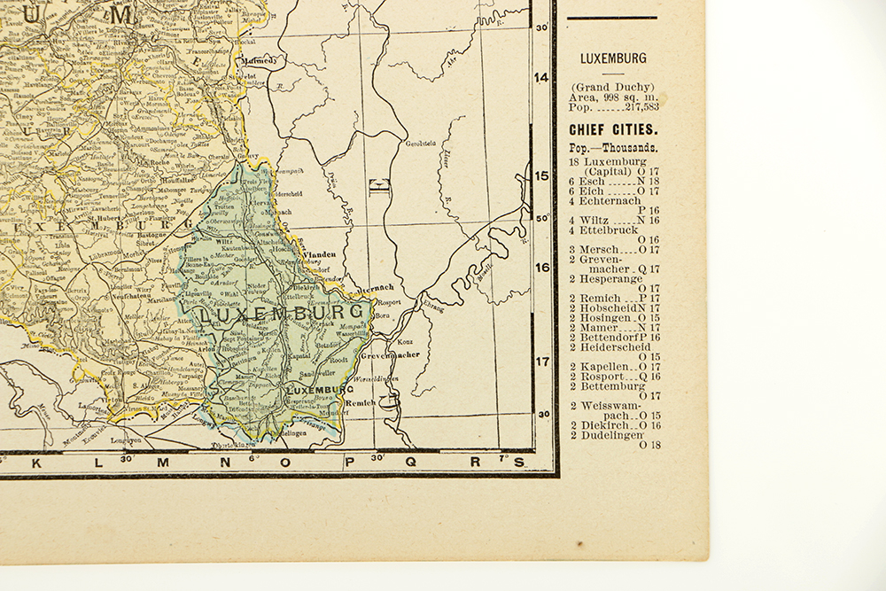 Antique Colored Map of The Netherlands by Rand, McNally & Company