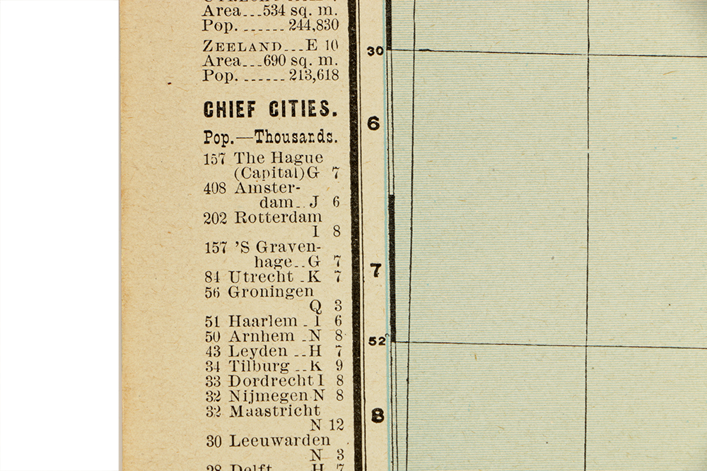 Antique Colored Map of The Netherlands by Rand, McNally & Company