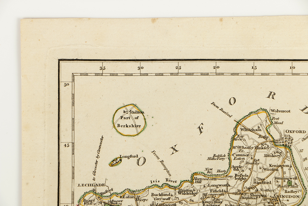 1787 Hand-Colored Engraving Map of Berkshire by John Cary