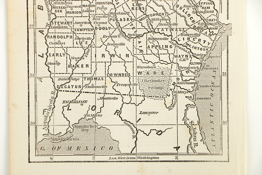 Antique Engraved Map on Paper of Georgia