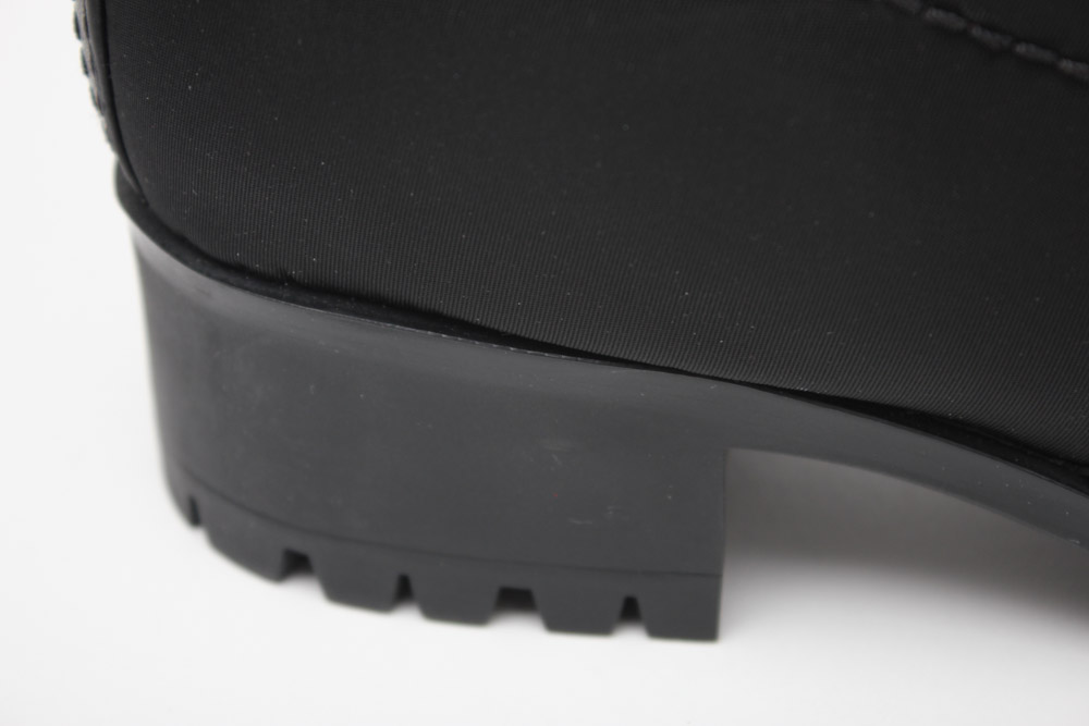 Prada Black Fabric and Leather Moto Boots