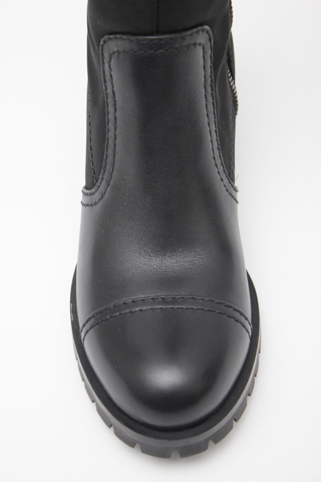 Prada Black Fabric and Leather Moto Boots