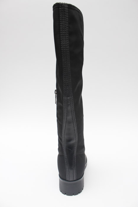 Prada Black Fabric and Leather Moto Boots