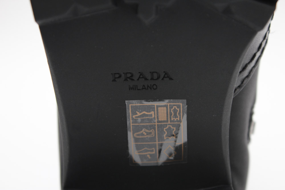 Prada Black Fabric and Leather Moto Boots