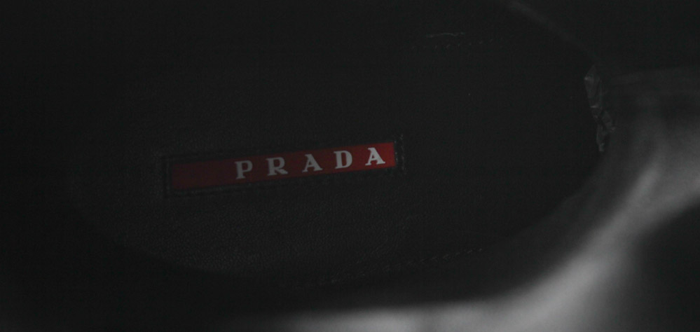 Prada Black Fabric and Leather Moto Boots
